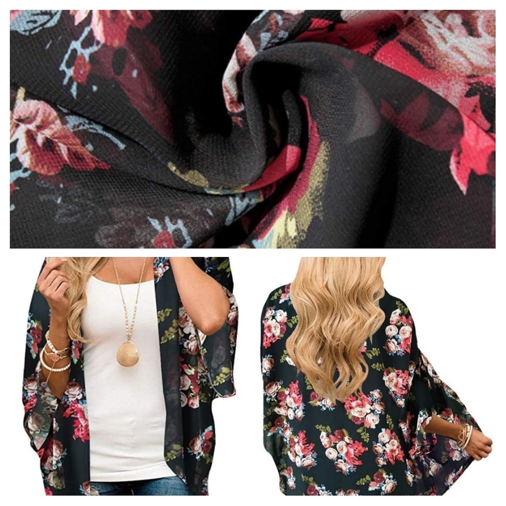 😎 NWT Black Floral Cardigan Coverup 😍